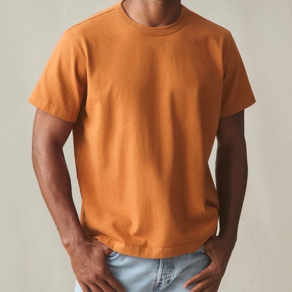 American Giant Everest Ultra Heavyweight Cotton Tee Shirt XL Orange - Picture 10 of 11